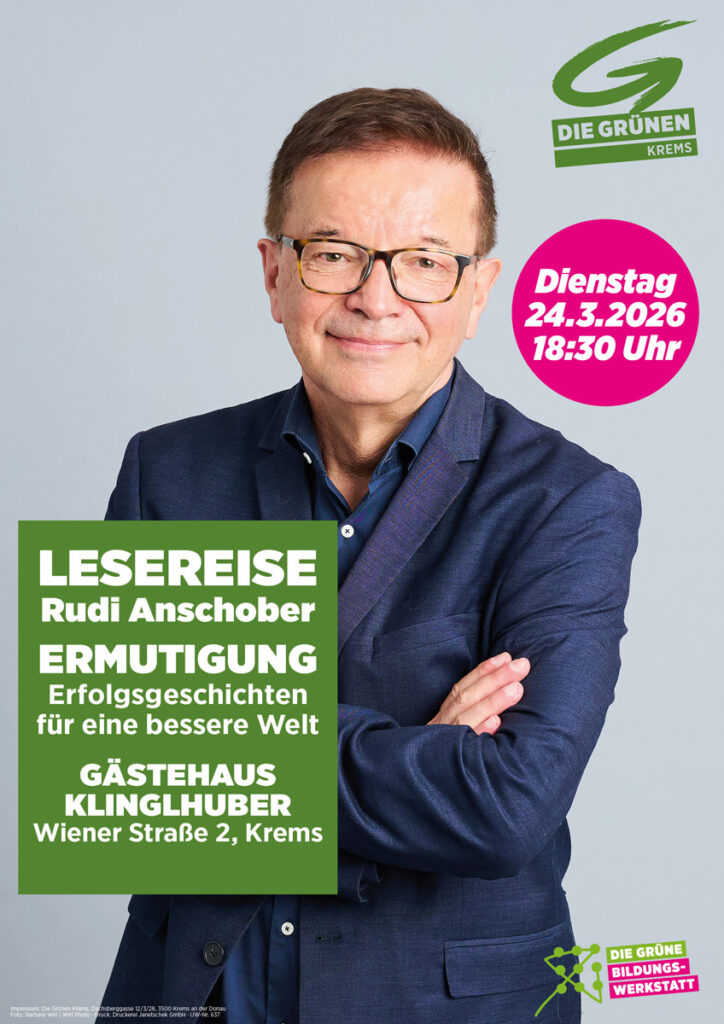 Flyer Lesereise Rudi Anschober Krems