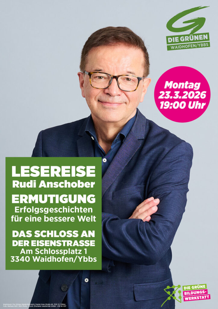 Flyer Lesereise Rudi Anschober Waidhofen